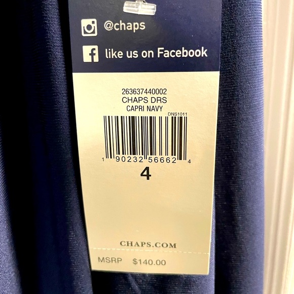 SOLD!!! Chaps Evening Gown Navy size 4 - Picture 6 of 7